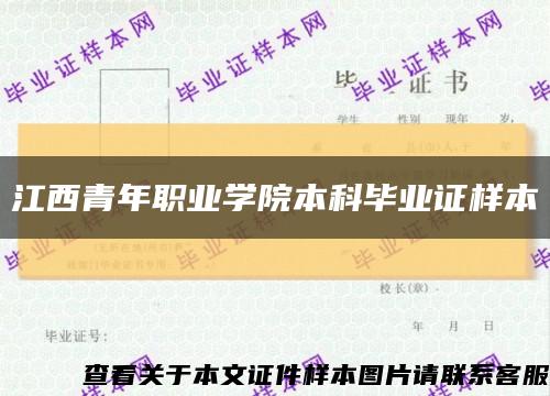 江西青年职业学院本科毕业证样本缩略图