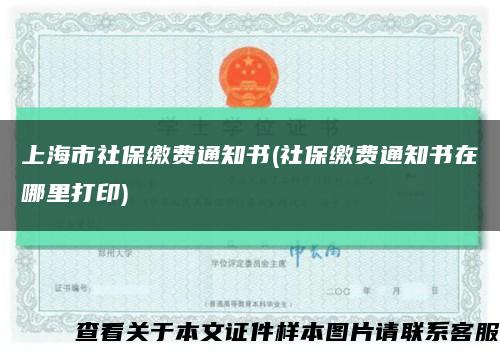 上海市社保缴费通知书(社保缴费通知书在哪里打印)缩略图