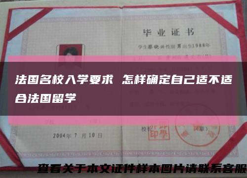法国名校入学要求 怎样确定自己适不适合法国留学缩略图