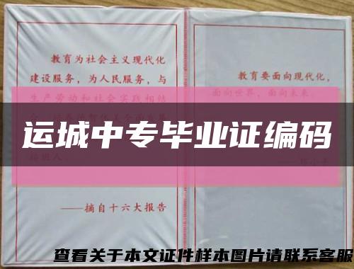 运城中专毕业证编码缩略图