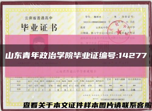 山东青年政治学院毕业证编号:14277缩略图