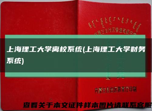上海理工大学离校系统(上海理工大学财务系统)缩略图