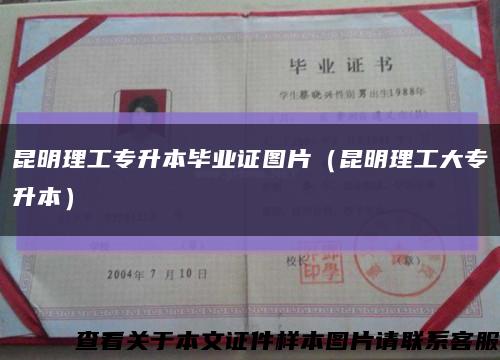 昆明理工专升本毕业证图片（昆明理工大专升本）缩略图