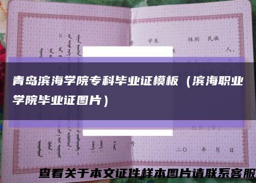 青岛滨海学院专科毕业证模板（滨海职业学院毕业证图片）缩略图