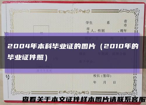 2004年本科毕业证的图片（2010年的毕业证件照）缩略图