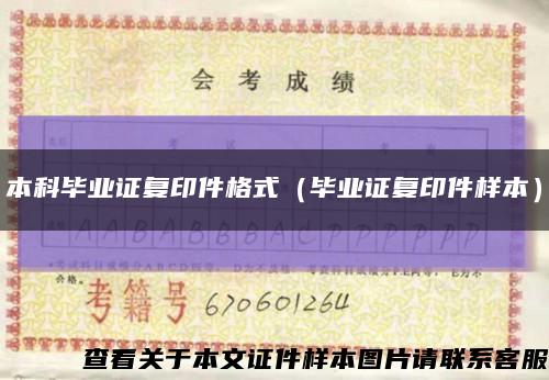 本科毕业证复印件格式（毕业证复印件样本）缩略图