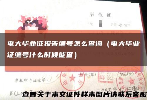 电大毕业证报告编号怎么查询（电大毕业证编号什么时候能查）缩略图