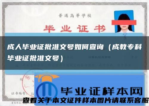 成人毕业证批准文号如何查询（成教专科毕业证批准文号）缩略图