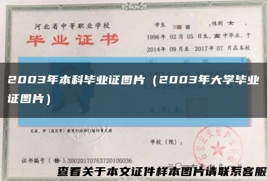 2003年本科毕业证图片（2003年大学毕业证图片）缩略图