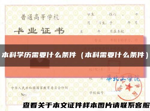 本科学历需要什么条件（本科需要什么条件）缩略图