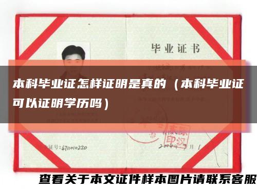 本科毕业证怎样证明是真的（本科毕业证可以证明学历吗）缩略图