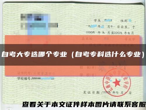 自考大专选哪个专业（自考专科选什么专业）缩略图