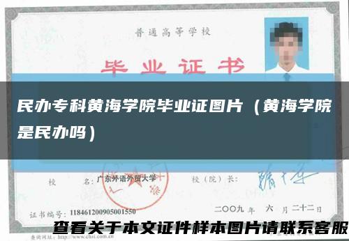 民办专科黄海学院毕业证图片（黄海学院是民办吗）缩略图