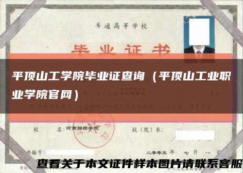 平顶山工学院毕业证查询（平顶山工业职业学院官网）缩略图