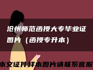 沧州师范函授大专毕业证图片（函授专升本）缩略图