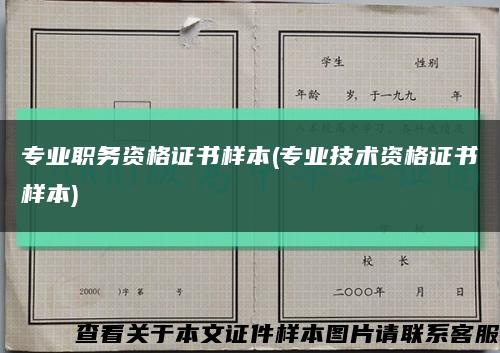 专业职务资格证书样本(专业技术资格证书样本)缩略图
