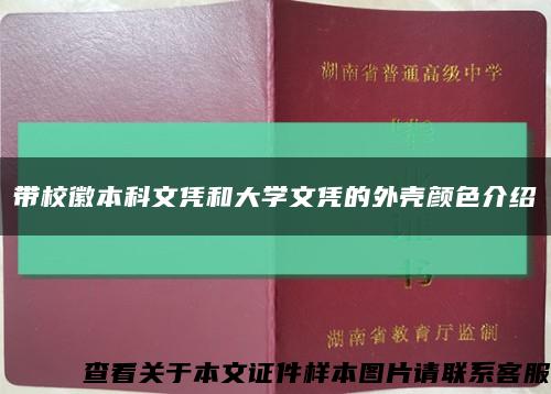 带校徽本科文凭和大学文凭的外壳颜色介绍缩略图