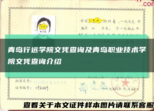 青岛行远学院文凭查询及青岛职业技术学院文凭查询介绍缩略图