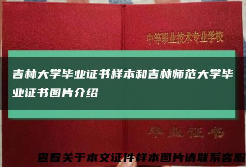 吉林大学毕业证书样本和吉林师范大学毕业证书图片介绍缩略图
