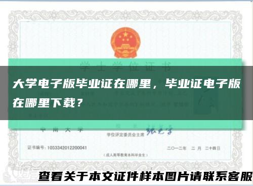 大学电子版毕业证在哪里，毕业证电子版在哪里下载？缩略图