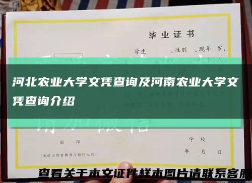 河北农业大学文凭查询及河南农业大学文凭查询介绍缩略图