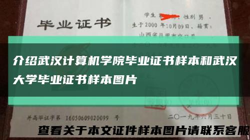 介绍武汉计算机学院毕业证书样本和武汉大学毕业证书样本图片缩略图