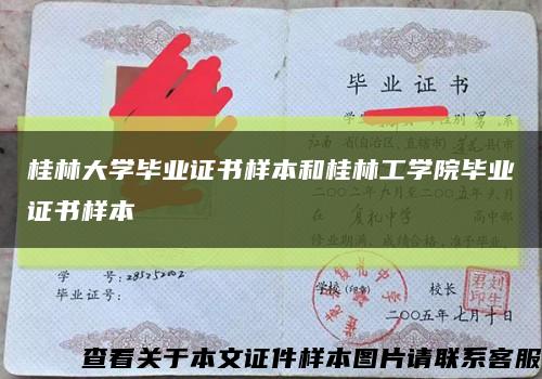 桂林大学毕业证书样本和桂林工学院毕业证书样本缩略图