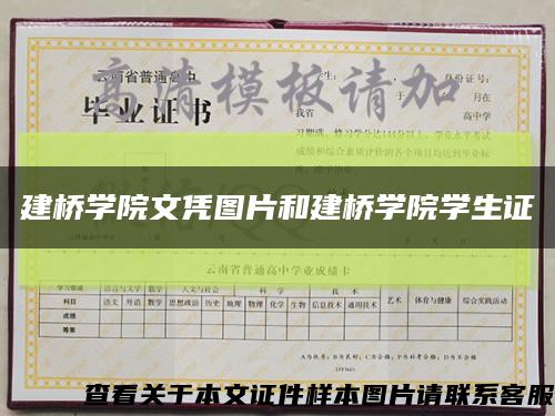 建桥学院文凭图片和建桥学院学生证缩略图