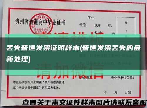 丢失普通发票证明样本(普通发票丢失的最新处理)缩略图