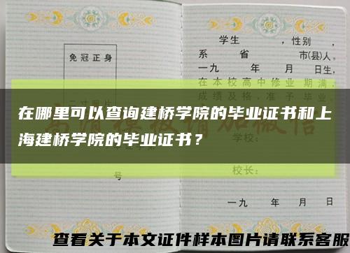 在哪里可以查询建桥学院的毕业证书和上海建桥学院的毕业证书？缩略图