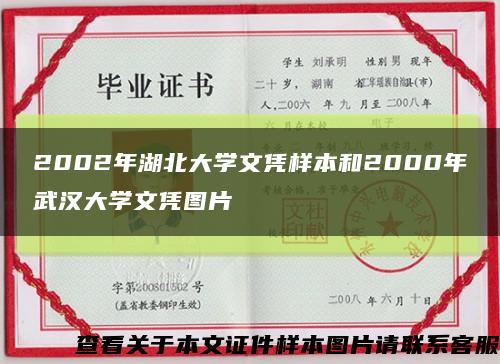 2002年湖北大学文凭样本和2000年武汉大学文凭图片缩略图