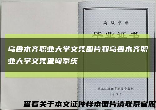乌鲁木齐职业大学文凭图片和乌鲁木齐职业大学文凭查询系统缩略图