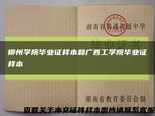 柳州学院毕业证样本和广西工学院毕业证样本缩略图