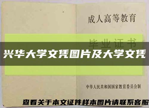 兴华大学文凭图片及大学文凭缩略图