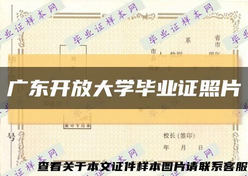 广东开放大学毕业证照片缩略图