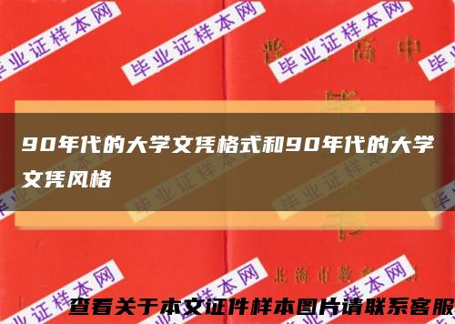90年代的大学文凭格式和90年代的大学文凭风格缩略图