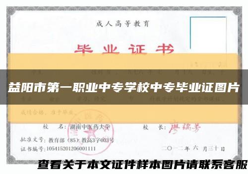 益阳市第一职业中专学校中专毕业证图片缩略图