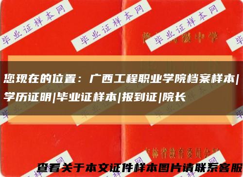 您现在的位置：广西工程职业学院档案样本|学历证明|毕业证样本|报到证|院长缩略图