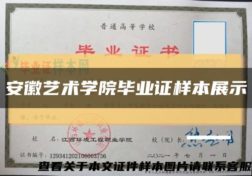 安徽艺术学院毕业证样本展示缩略图