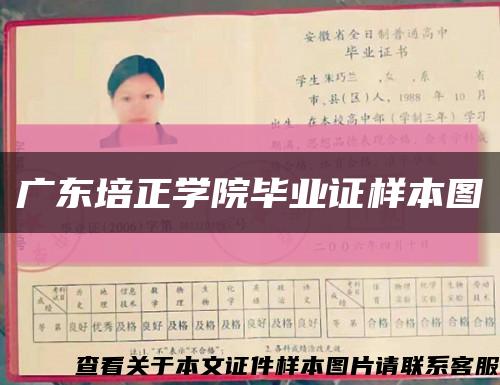 广东培正学院毕业证样本图缩略图