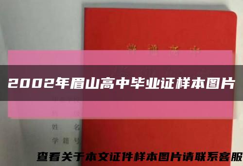 2002年眉山高中毕业证样本图片缩略图