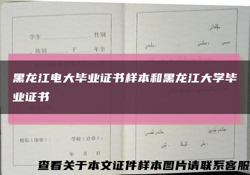 黑龙江电大毕业证书样本和黑龙江大学毕业证书缩略图