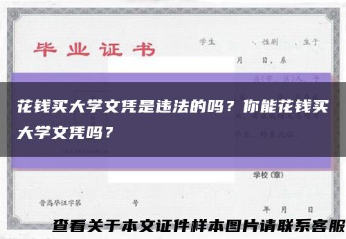 花钱买大学文凭是违法的吗？你能花钱买大学文凭吗？缩略图