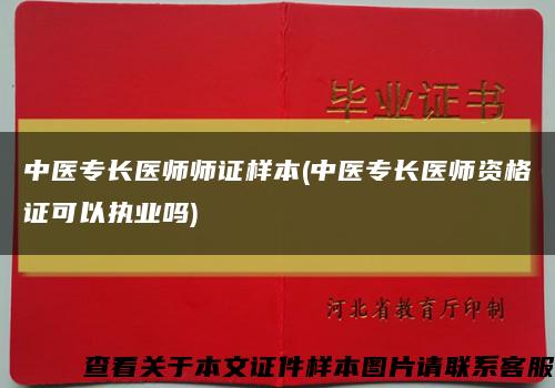 中医专长医师师证样本(中医专长医师资格证可以执业吗)缩略图