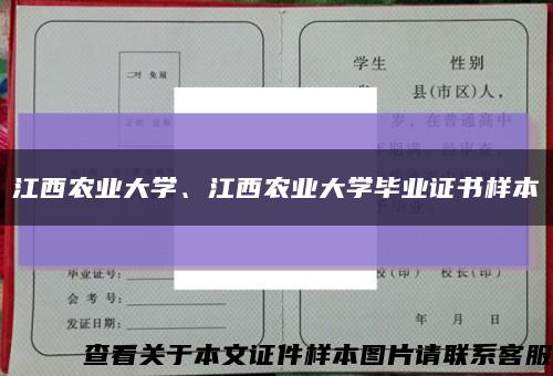 江西农业大学、江西农业大学毕业证书样本缩略图