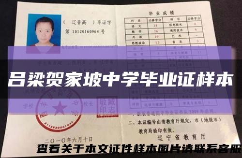 吕梁贺家坡中学毕业证样本缩略图