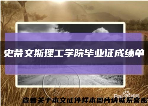史蒂文斯理工学院毕业证成绩单缩略图