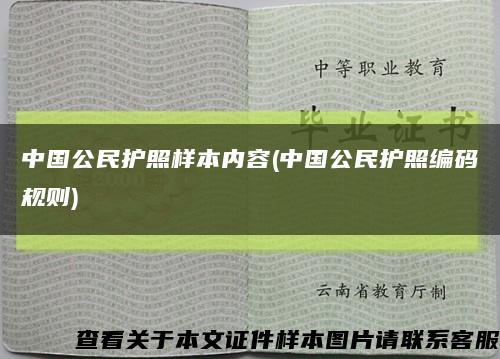 中国公民护照样本内容(中国公民护照编码规则)缩略图