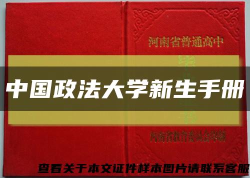 中国政法大学新生手册缩略图