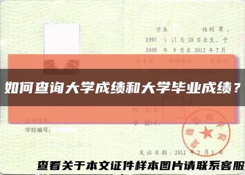 如何查询大学成绩和大学毕业成绩？缩略图